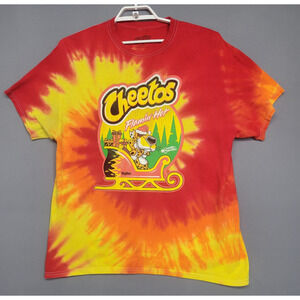 Cheetos Flamin Hot T-shirt Mens XL Red Orange Yellow TieDye Christmas Graphic